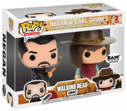 Figurine Negan & Carl dans sa boite (Pop The Walking Dead / Negan & Carl Grimes)