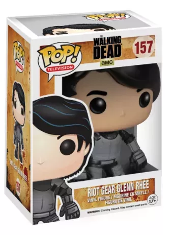 Figurine Glenn dans sa boite (Pop The Walking Dead / Riot Gear Glenn Rhee)