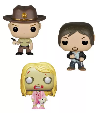 Figurine Rick, Teddy Bear Walker & Daryl en loose (Pop The Walking Dead / Rick Grimes, Teddy Bear Walker, Daryl Dixon - 3 Pack)